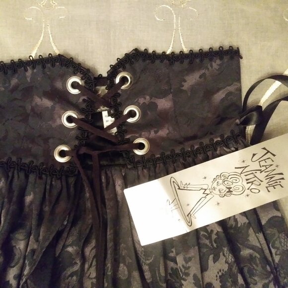 Vintage Jeannie Nitro With Tag Brocade Skirt, Pointy Witchy Goth Vampire Small - Picture 8 of 16